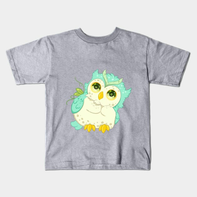 The little green owl- for Men or Women Kids Boys Girls love owl Kids T-Shirt by littlepiya